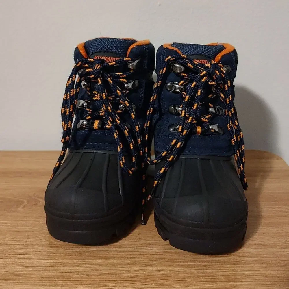 Khombu Kids Snow Boots Size 9M Orange Blue Black Waterproof Winter Rain Boots